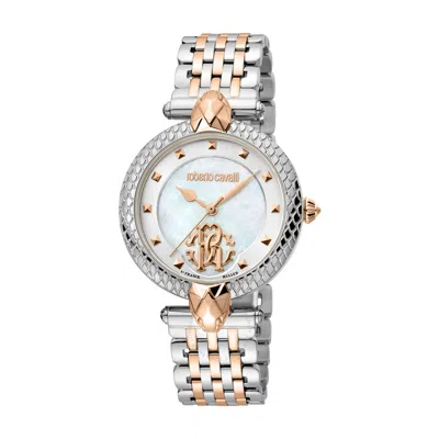 Roberto Cavalli Fashion Watch Quartz Ladies Watch Rv1l130m0081 In Two Tone  / Gold Tone / Mop / Mother Of Pearl / Rose / Rose Gold Tone