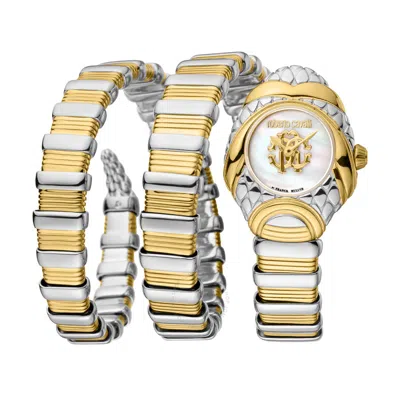 Roberto Cavalli Fashion Watch Quartz Ladies Watch Rv1l163m0051 In Two Tone  / Gold Tone / Mop / Mother Of Pearl / Yellow