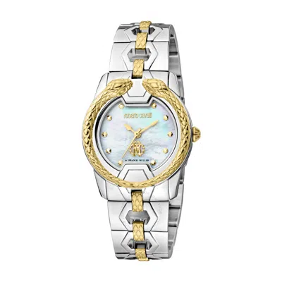 Roberto Cavalli Fashion Watch Quartz Ladies Watch Rv1l168m0051 In Two Tone  / Gold Tone / Mop / Mother Of Pearl / Yellow