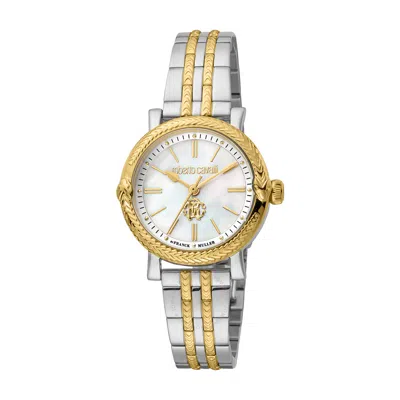 Roberto Cavalli Fashion Watch Quartz Ladies Watch Rv1l193m0081 In Two Tone  / Gold Tone / Mop / Mother Of Pearl / Yellow