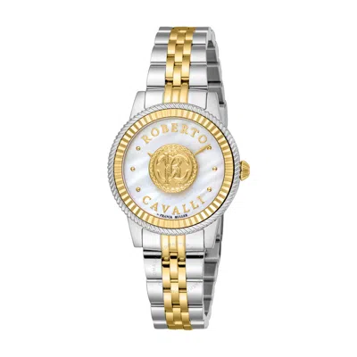 Roberto Cavalli Fashion Watch Quartz Ladies Watch Rv1l228m0081 In Two Tone  / Gold Tone / Mop / Mother Of Pearl / Yellow