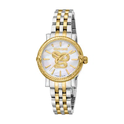 Roberto Cavalli Fashion Watch Quartz Ladies Watch Rv1l231m0051 In Two Tone  / Gold Tone / Mop / Mother Of Pearl / Yellow