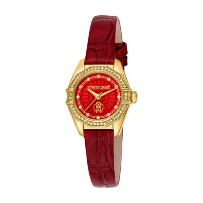 Roberto Cavalli Fashion Watch Quartz Red Dial Ladies Watch Rc5l054l0025 In Red   / Gold Tone / Yellow