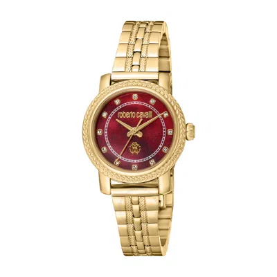 Roberto Cavalli Fashion Watch Quartz Red Dial Ladies Watch Rc5l058m0045 In Red   / Gold Tone / Yellow