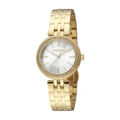 Roberto Cavalli Fashion Watch Quartz Silver Dial Ladies Watch Rc5l031m0065 In Gold Tone / Silver / Yellow