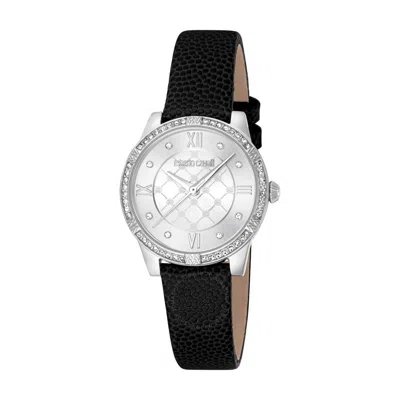 Roberto Cavalli Fashion Watch Quartz Silver Dial Ladies Watch Rc5l032l0015 In Black / Silver