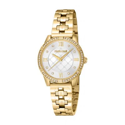 Roberto Cavalli Fashion Watch Quartz Silver Dial Ladies Watch Rc5l032m0055 In Gold Tone / Silver / Yellow