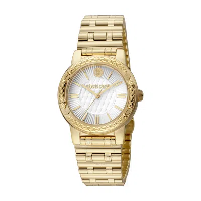 Roberto Cavalli Fashion Watch Quartz Silver Dial Ladies Watch Rc5l033m0055 In Gold Tone / Silver / Yellow