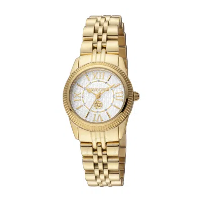 Roberto Cavalli Fashion Watch Quartz Silver Dial Ladies Watch Rc5l035m0055 In Gold Tone / Silver / Yellow