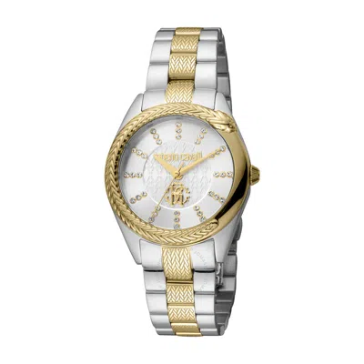 Roberto Cavalli Fashion Watch Quartz Silver Dial Ladies Watch Rc5l038m0085 In Two Tone  / Gold Tone / Silver / Yellow