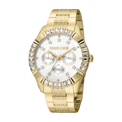 Roberto Cavalli Fashion Watch Quartz Silver Dial Ladies Watch Rc5l041m0075 In Gold Tone / Silver / Yellow