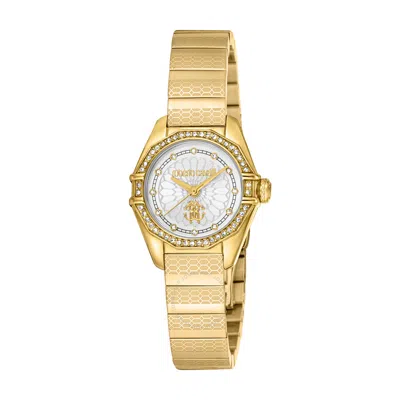 Roberto Cavalli Fashion Watch Quartz Silver Dial Ladies Watch Rc5l054m0055 In Gold Tone / Silver / Yellow