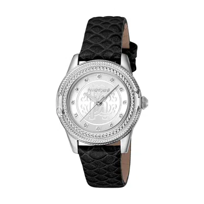 Roberto Cavalli Fashion Watch Quartz Silver Dial Ladies Watch Rc5l063l0015 In Black / Silver