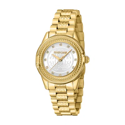 Roberto Cavalli Fashion Watch Quartz Silver Dial Ladies Watch Rc5l063m0055 In Gold Tone / Silver / Yellow