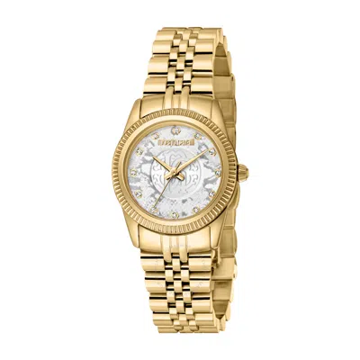 Roberto Cavalli Fashion Watch Quartz Silver Dial Ladies Watch Rc5l074m0055 In Gold Tone / Silver / Yellow
