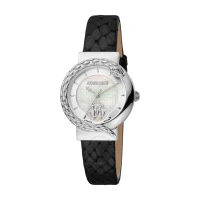 Roberto Cavalli Fashion Watch Quartz Silver Dial Ladies Watch Rv1l156l1011 In Black / Silver