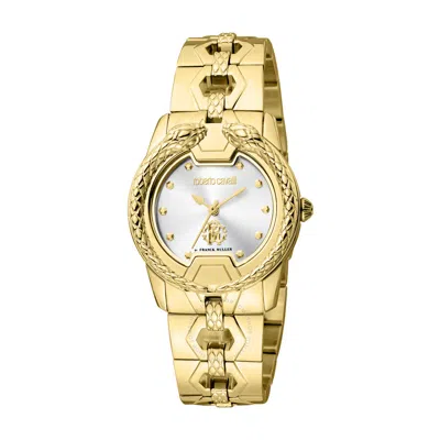 Roberto Cavalli Fashion Watch Quartz Silver Dial Ladies Watch Rv1l168m0021 In Gold Tone / Silver / Yellow