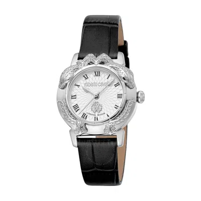 Roberto Cavalli Fashion Watch Quartz Silver Dial Ladies Watch Rv1l227l0011 In Black / Silver