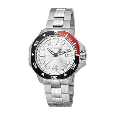 Roberto Cavalli Fashion Watch Quartz Silver Dial Men's Watch Rc5g044m0015 In Black / Silver