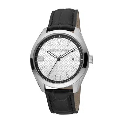 Roberto Cavalli Fashion Watch Quartz Silver Dial Men's Watch Rc5g048l0015 In Black / Silver
