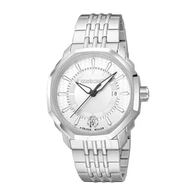 Roberto Cavalli Fashion Watch Quartz Silver Dial Men's Watch Rv1g192m0041 In Black / Silver