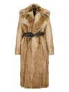 Roberto Cavalli Faux Fur Coat In Brown