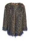 Roberto Cavalli Feather-effect Coat In Grey