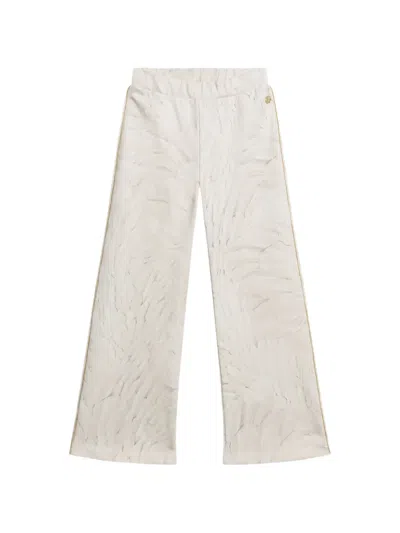Roberto Cavalli Kids' Feather-print Track Pants In Neutral