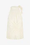 Roberto Cavalli Top With Ray Devoré Print In White