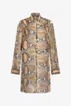 Roberto Cavalli Hemdkleid Mit Python-print In Brown