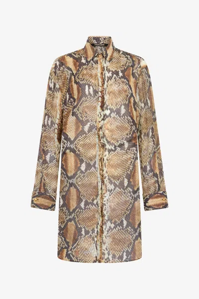 ROBERTO CAVALLI HEMDKLEID MIT PYTHON-PRINT