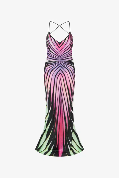 Roberto Cavalli Ray Of Paradise Cross-strap Maxi Dress In Multi