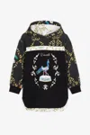 Roberto Cavalli Filigree-print Cotton Hoodie In Black