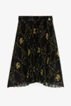 Shop Roberto Cavalli Faltenrock Mit Abstraktem Print In Black