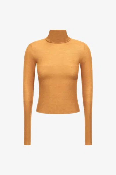 Roberto Cavalli Fine Knit Turtleneck In Orange