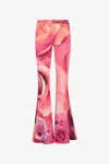 Roberto Cavalli Schlagjeans Mit Blumen-print In Fuchsia
