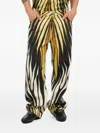 Roberto Cavalli Ray Of Gold Print Jeans In Multi