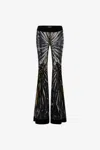 Roberto Cavalli Flare Velvet Trousers In Black