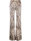 Roberto Cavalli Flared Animal-print Jeans In Neutrals