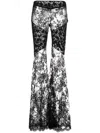 Roberto Cavalli Flared Chantilly-lace Trousers In Black
