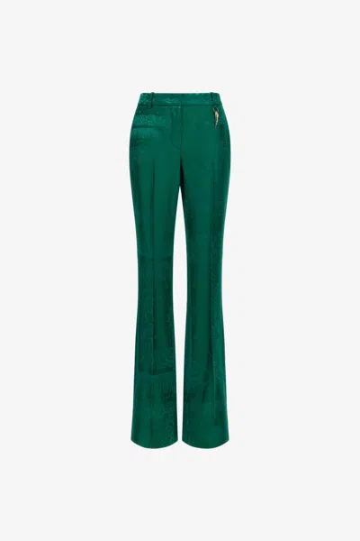 Roberto Cavalli Flared Trousers In Green