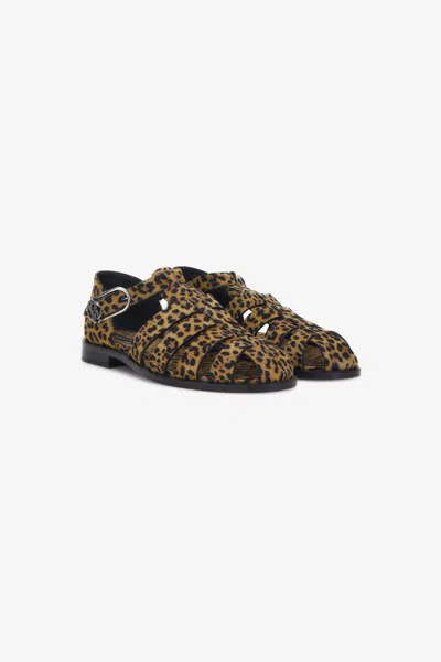 Roberto Cavalli Flat Sandals In Light Brown