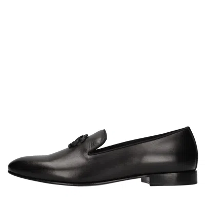 Roberto Cavalli Man Loafers Black Size 10 Leather