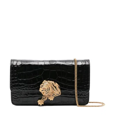 Roberto Cavalli Flip Shoulder Bag In Black
