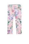 Roberto Cavalli Floral And Leopard-print Leggings In Pink