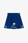 Roberto Cavalli Floral-embroidered Skirt In Blue