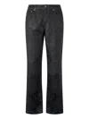 Roberto Cavalli Jeans With Floral Pattern And Discoloration In Black