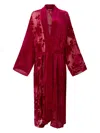 Roberto Cavalli Robe With Rose And Python Pattern In Red