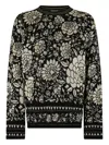 Roberto Cavalli Floral-pattern Wool Sweater In Black