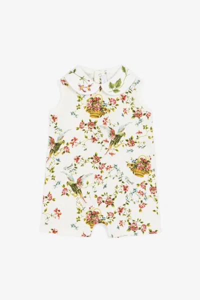 Roberto Cavalli Floral-print Babygrow In White